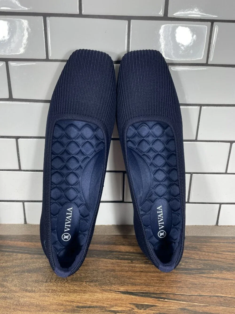 Vivaia Melody Pro Shoes Womens Size EU 40 Blue Square Toe Slip On Pumps Heels